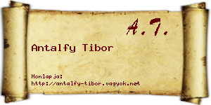 Antalfy Tibor névjegykártya